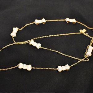 Kate Spade Long White Bow Necklace